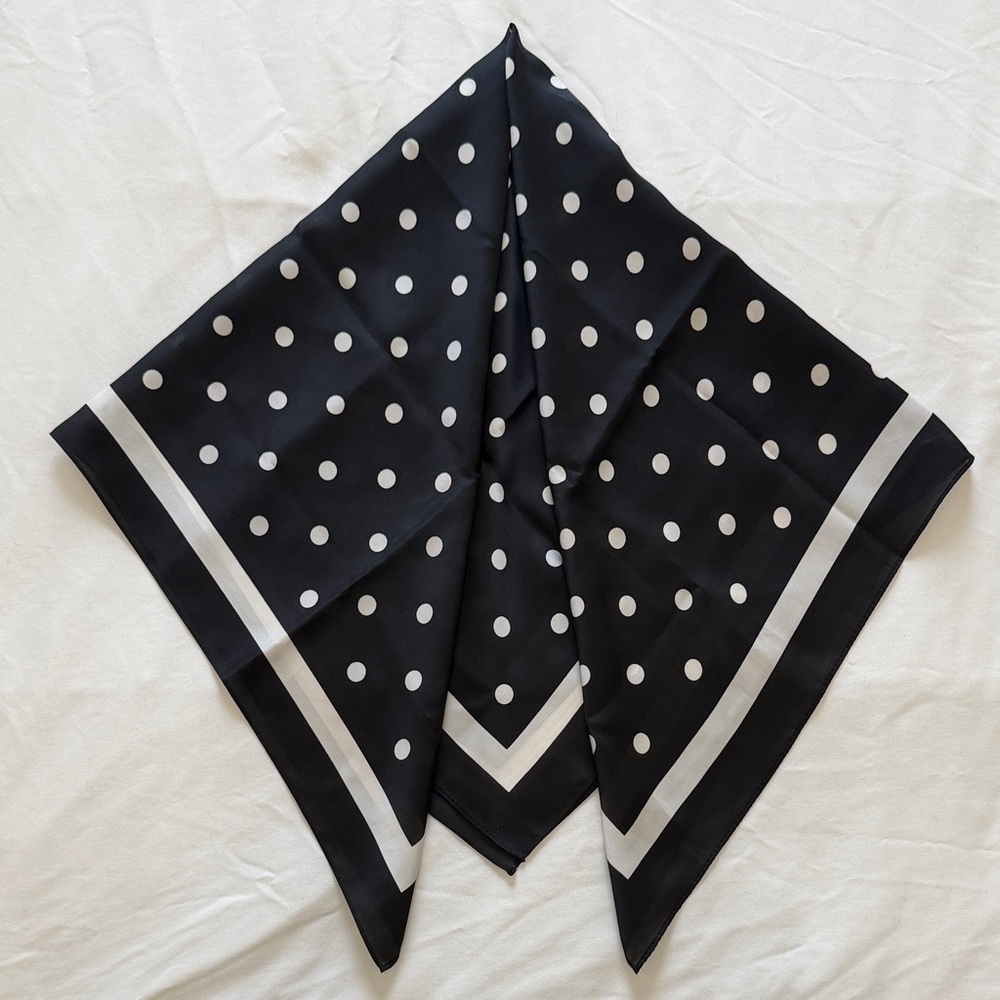 Black and White Polka Dot Scarf